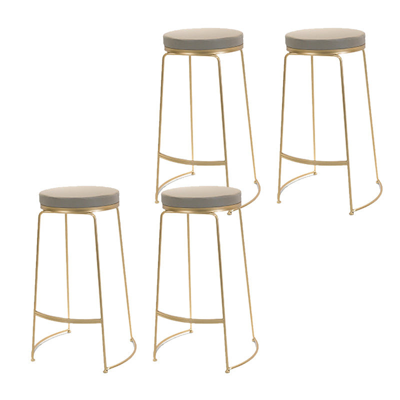 Leather Bar Stool Glam Armless Counter Stool for Living Room