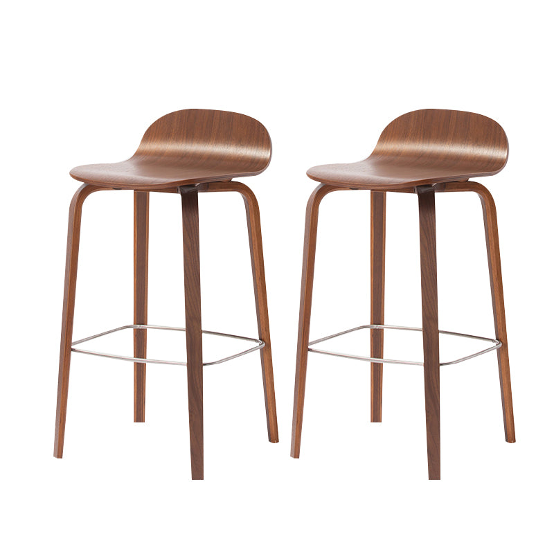 Indoor Armless Low Back Bar Height Stool Beech Solid Wood Bar Stool