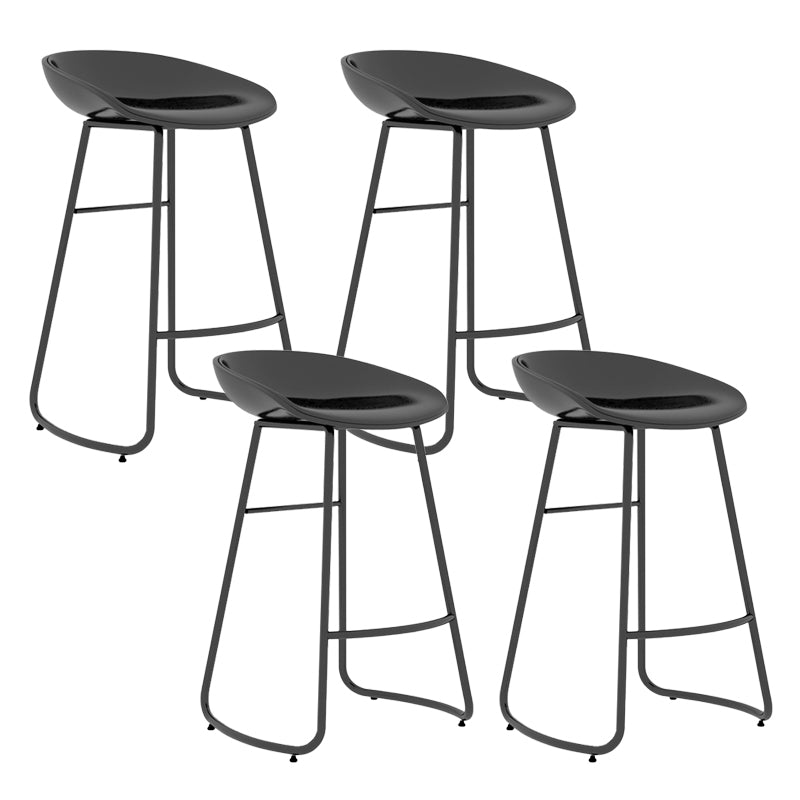 Indoor Glam Armless Bucket Seat Low Back Plastic and Steel Bar Stool