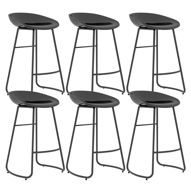 Indoor Glam Armless Bucket Seat Low Back Plastic and Steel Bar Stool