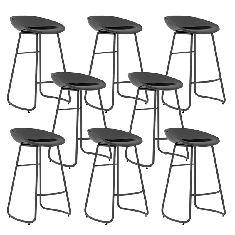 Indoor Glam Armless Bucket Seat Low Back Plastic and Steel Bar Stool
