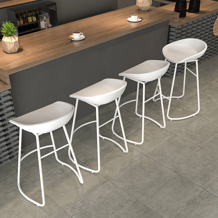 Indoor Glam Armless Bucket Seat Low Back Plastic and Steel Bar Stool