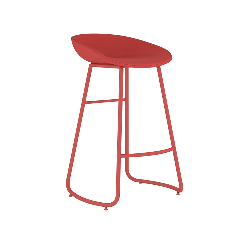 Indoor Glam Armless Bucket Seat Low Back Plastic and Steel Bar Stool