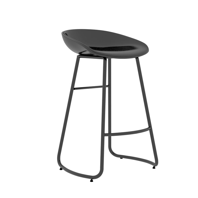 Indoor Glam Armless Bucket Seat Low Back Plastic and Steel Bar Stool