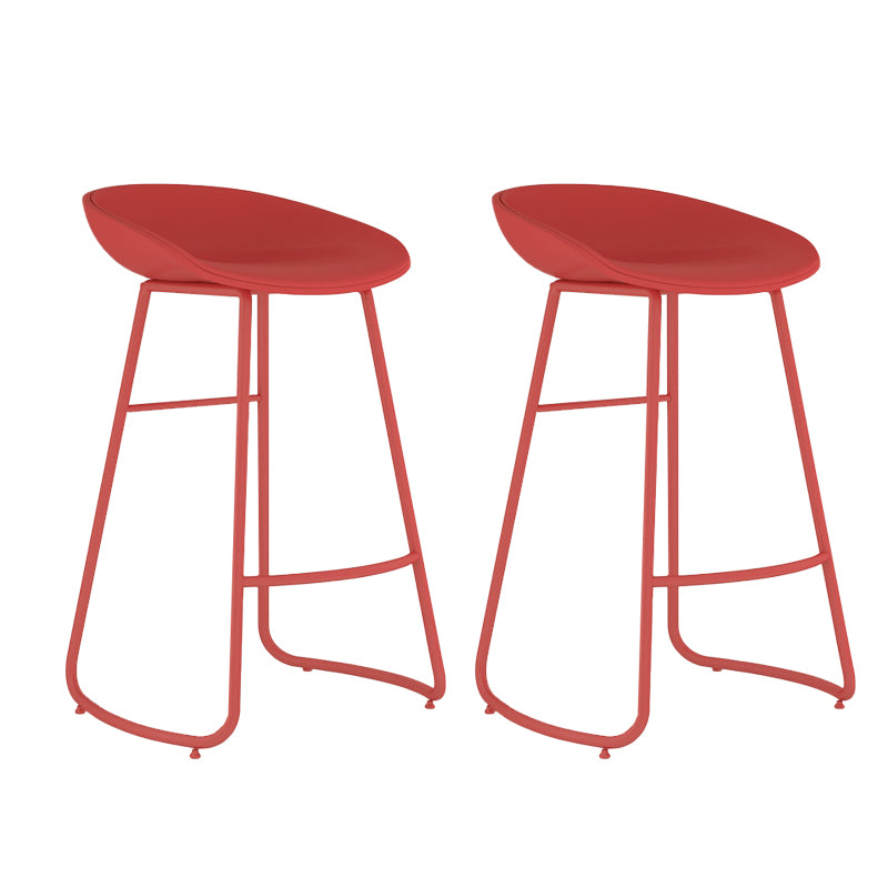 Indoor Glam Armless Bucket Seat Low Back Plastic and Steel Bar Stool