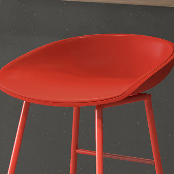 Indoor Glam Armless Bucket Seat Low Back Plastic and Steel Bar Stool