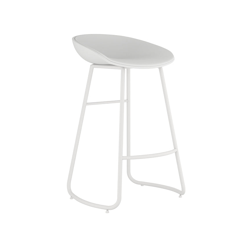 Indoor Glam Armless Bucket Seat Low Back Plastic and Steel Bar Stool
