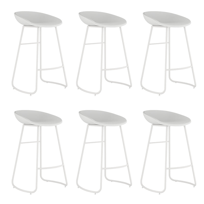 Indoor Glam Armless Bucket Seat Low Back Plastic and Steel Bar Stool
