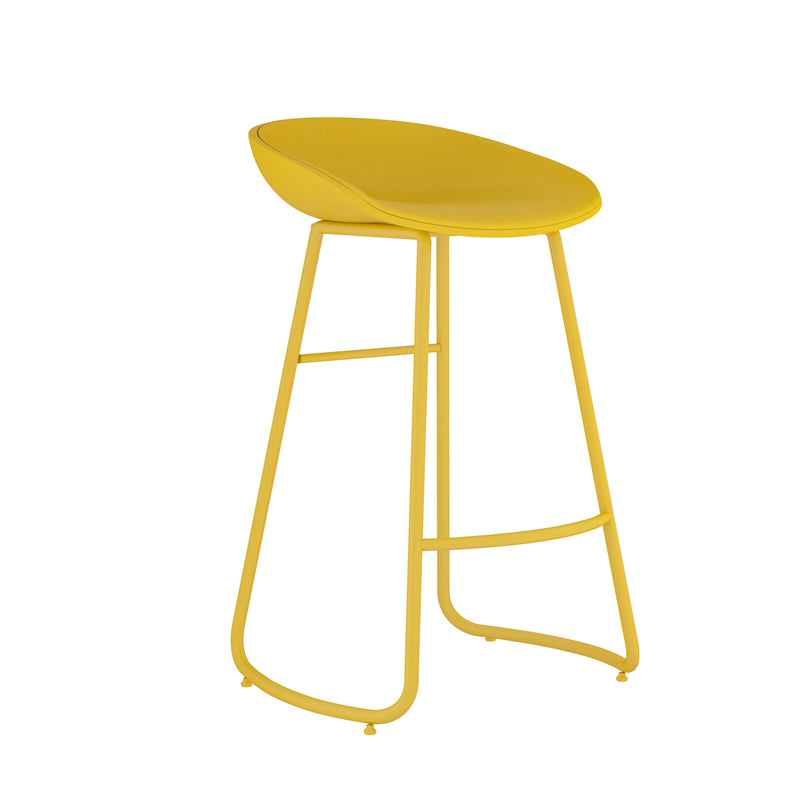 Indoor Glam Armless Bucket Seat Low Back Plastic and Steel Bar Stool