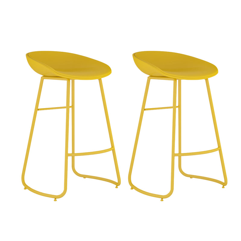 Indoor Glam Armless Bucket Seat Low Back Plastic and Steel Bar Stool