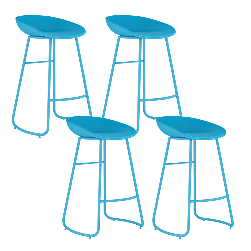 Indoor Glam Armless Bucket Seat Low Back Plastic and Steel Bar Stool