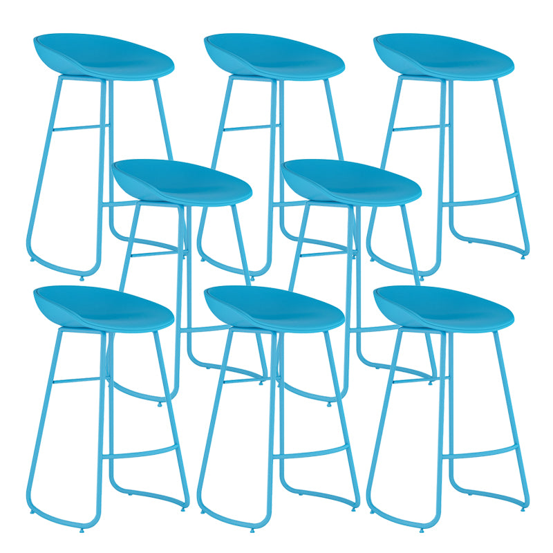 Indoor Glam Armless Bucket Seat Low Back Plastic and Steel Bar Stool