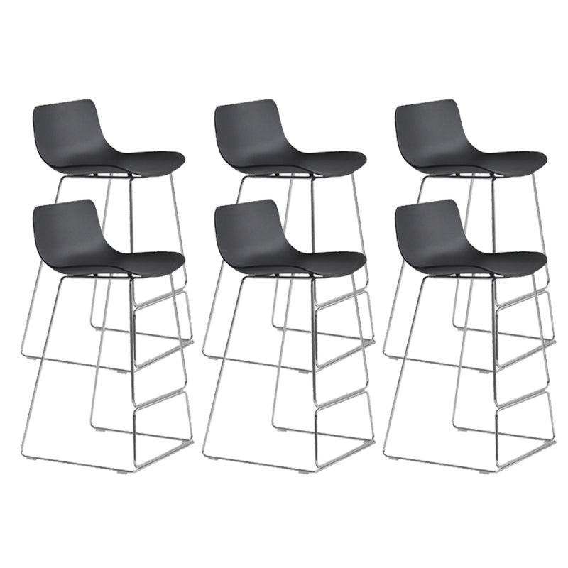 Scandinavian Armless Bar Stool Plastic and Steel Bar Stool for Living Room