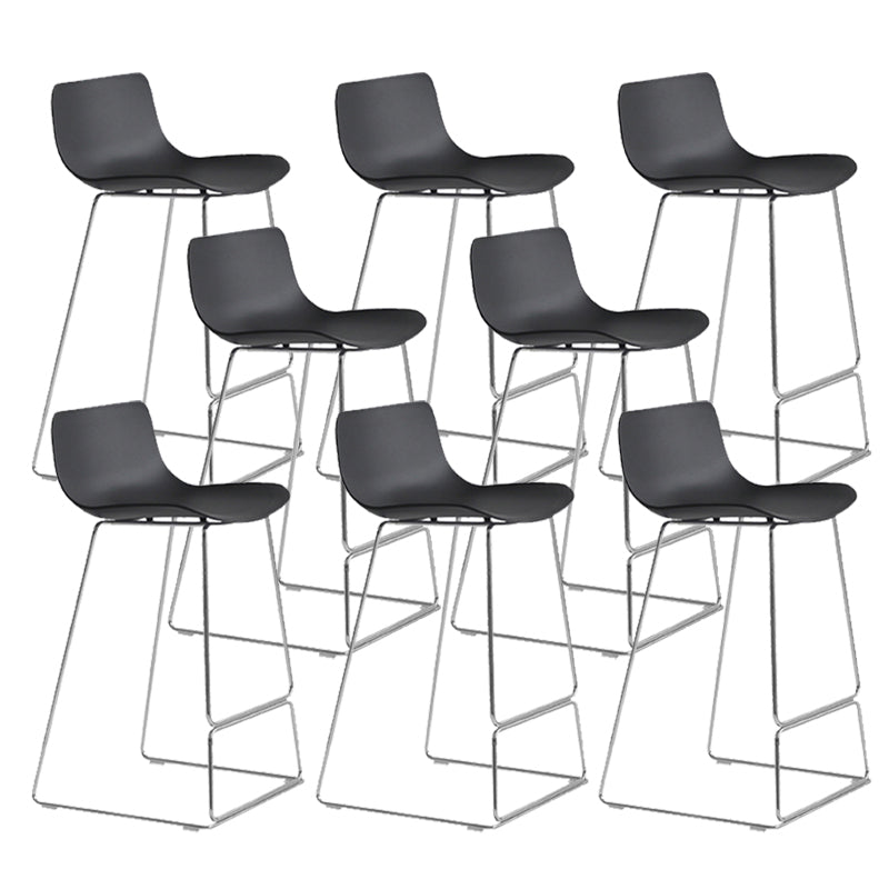 Scandinavian Armless Bar Stool Plastic and Steel Bar Stool for Living Room