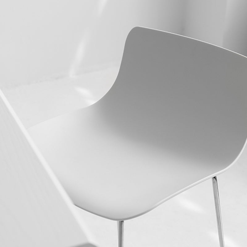 Scandinavian Armless Bar Stool Plastic and Steel Bar Stool for Living Room