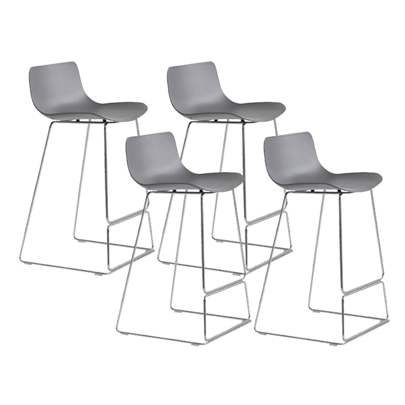 Scandinavian Armless Bar Stool Plastic and Steel Bar Stool for Living Room