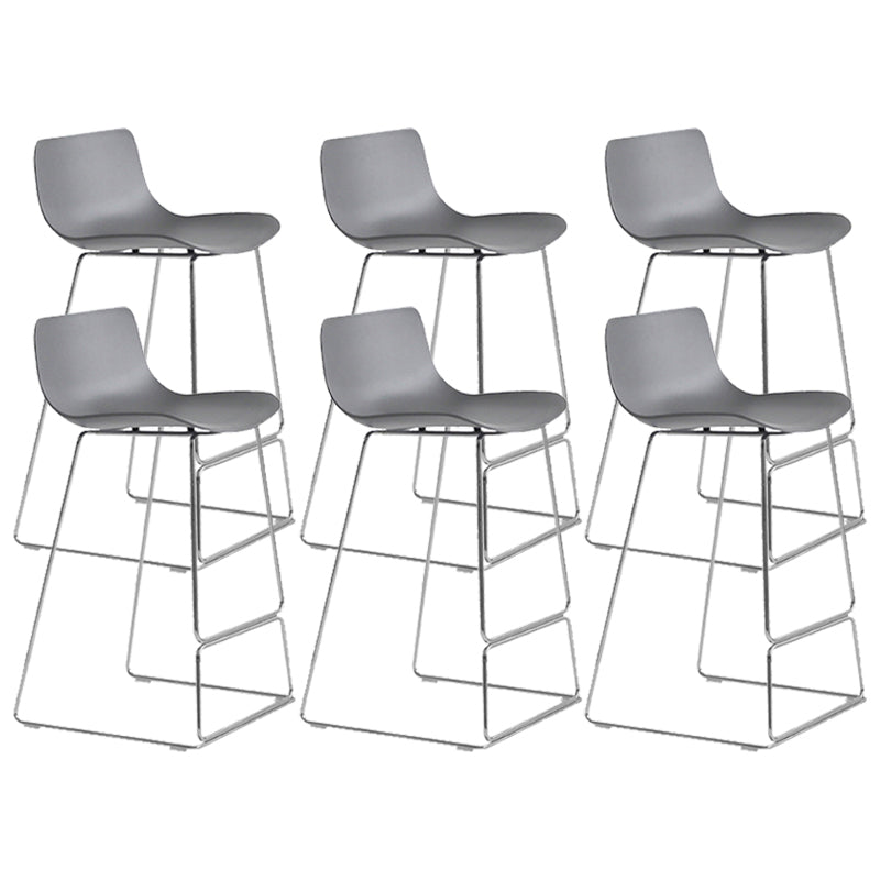 Scandinavian Armless Bar Stool Plastic and Steel Bar Stool for Living Room