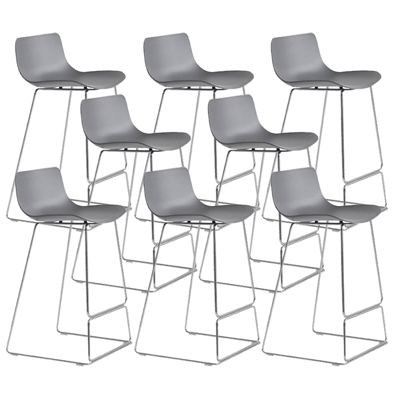 Scandinavian Armless Bar Stool Plastic and Steel Bar Stool for Living Room