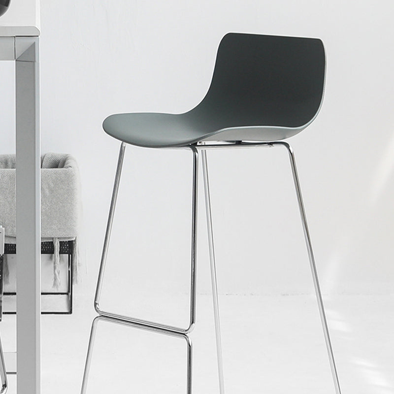 Scandinavian Armless Bar Stool Plastic and Steel Bar Stool for Living Room