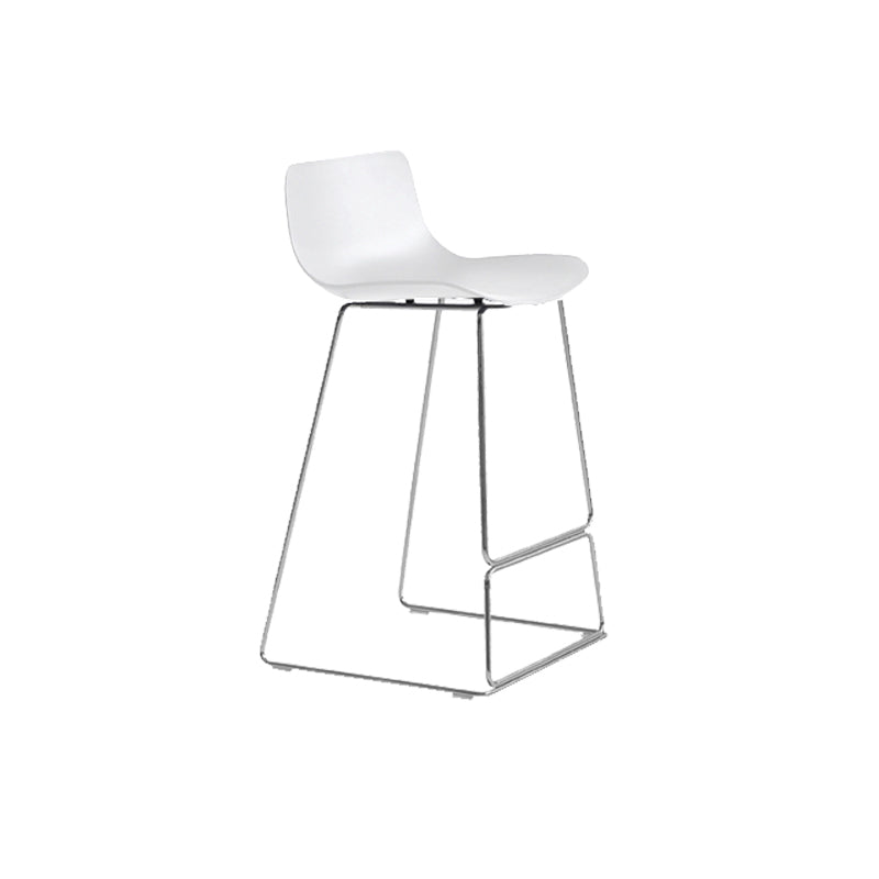 Scandinavian Armless Bar Stool Plastic and Steel Bar Stool for Living Room