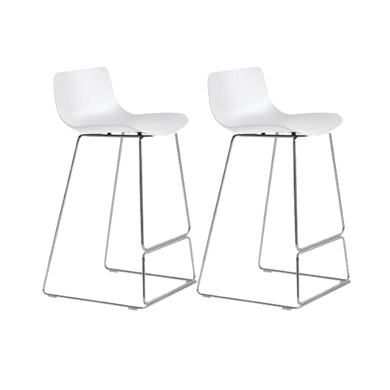 Scandinavian Armless Bar Stool Plastic and Steel Bar Stool for Living Room