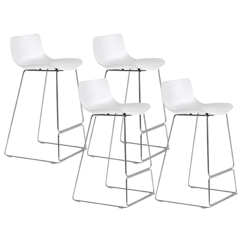 Scandinavian Armless Bar Stool Plastic and Steel Bar Stool for Living Room