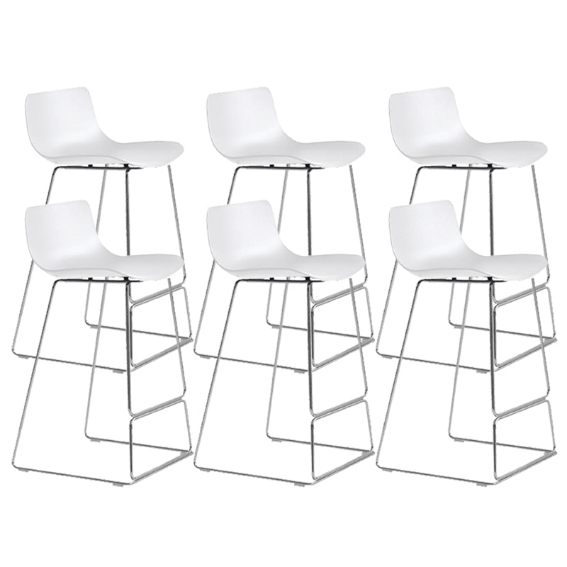 Scandinavian Armless Bar Stool Plastic and Steel Bar Stool for Living Room