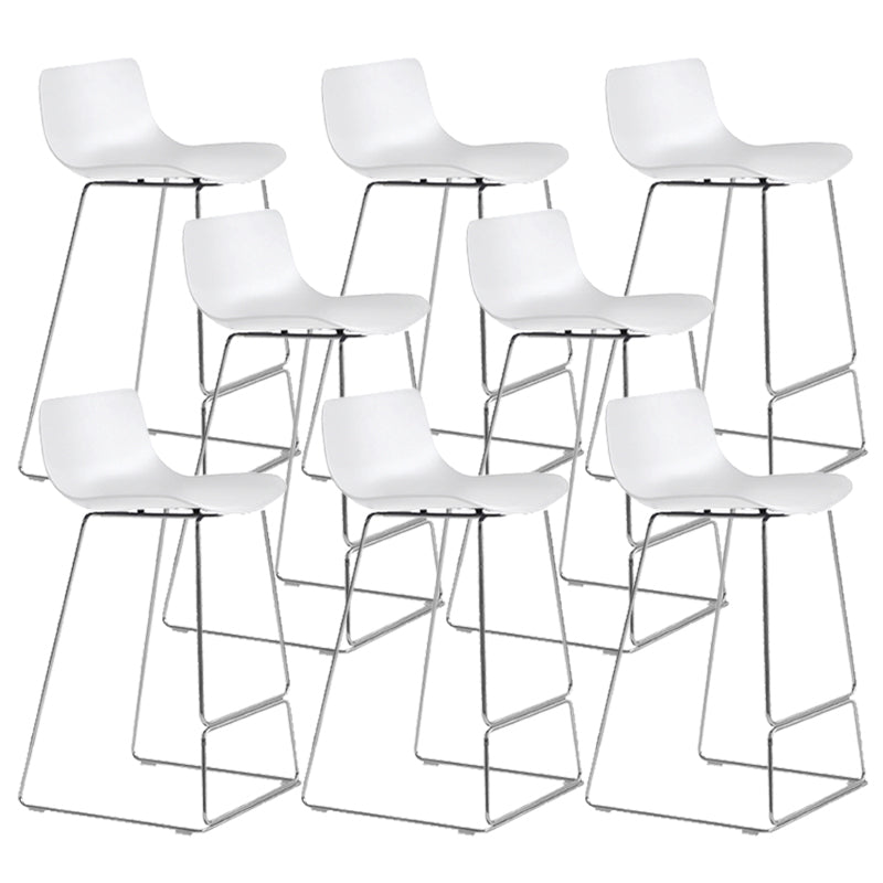 Scandinavian Armless Bar Stool Plastic and Steel Bar Stool for Living Room