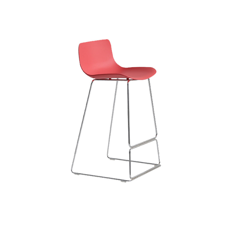 Scandinavian Armless Bar Stool Plastic and Steel Bar Stool for Living Room