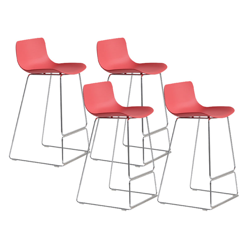 Scandinavian Armless Bar Stool Plastic and Steel Bar Stool for Living Room