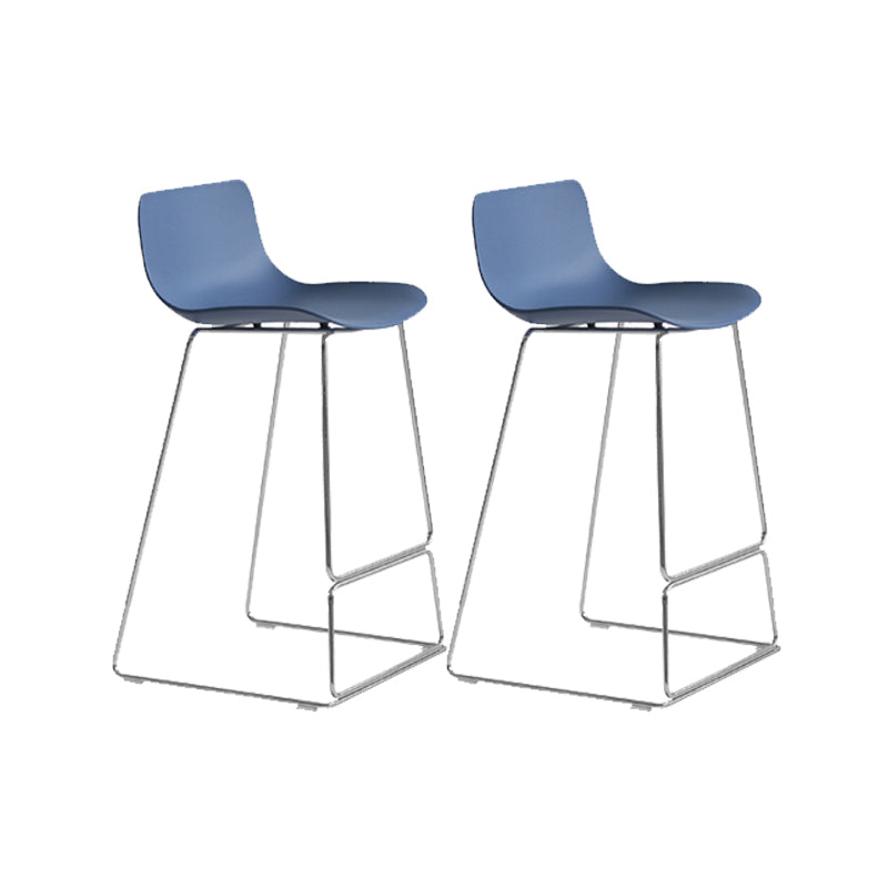 Scandinavian Armless Bar Stool Plastic and Steel Bar Stool for Living Room