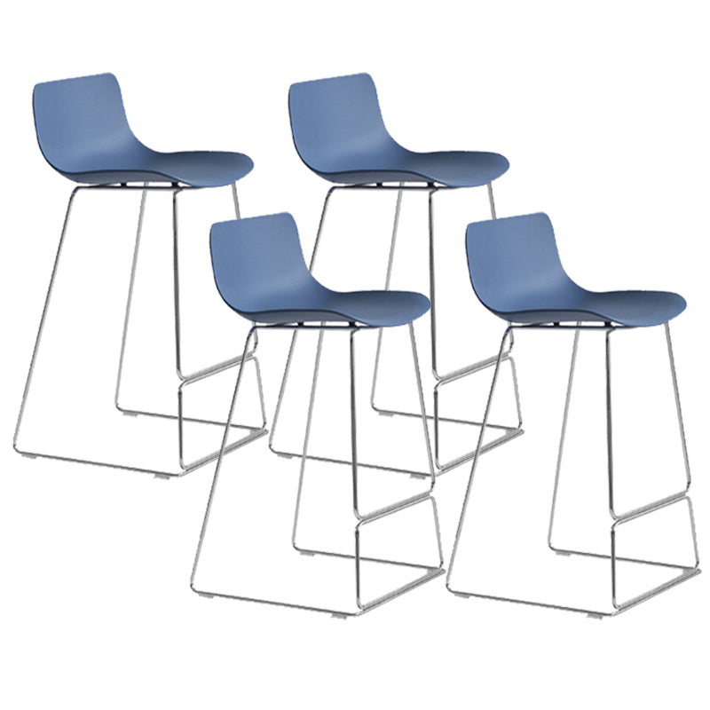 Scandinavian Armless Bar Stool Plastic and Steel Bar Stool for Living Room