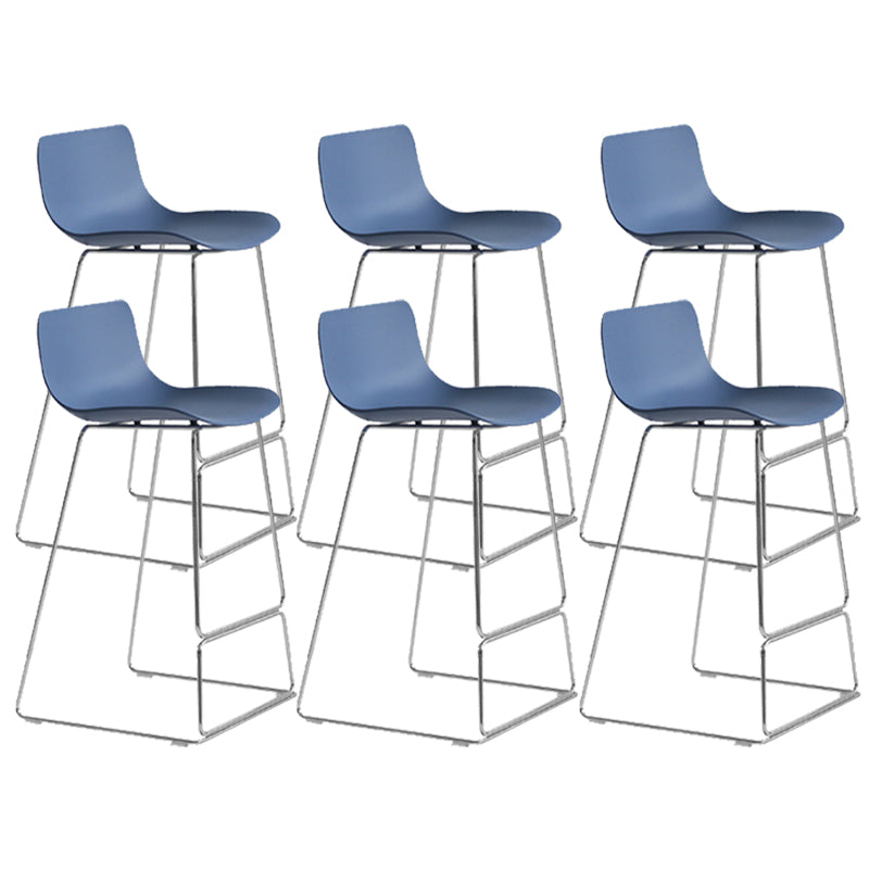 Scandinavian Armless Bar Stool Plastic and Steel Bar Stool for Living Room
