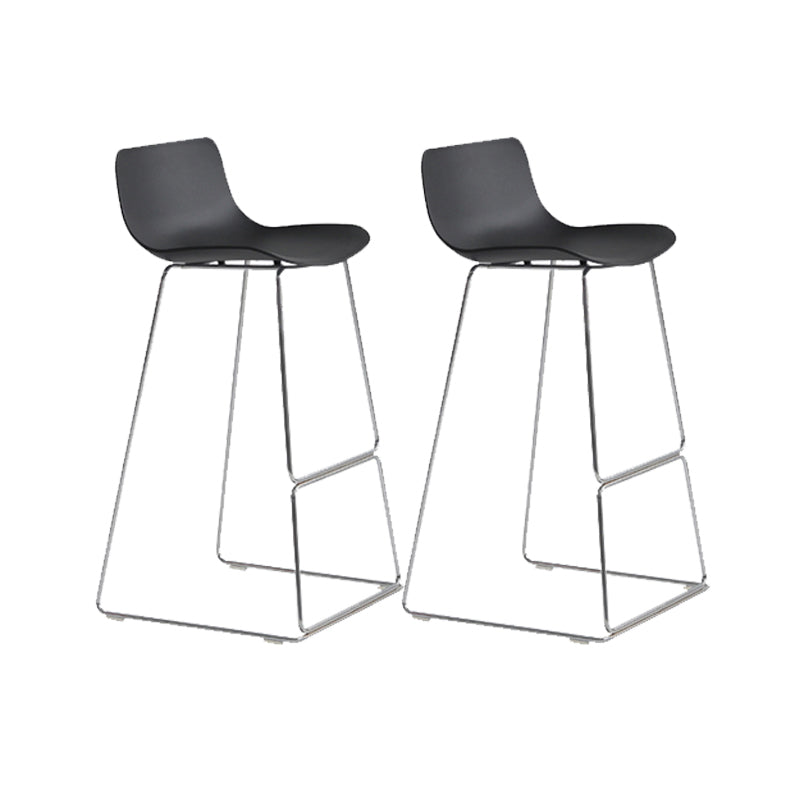 Scandinavian Armless Bar Stool Plastic and Steel Bar Stool for Living Room