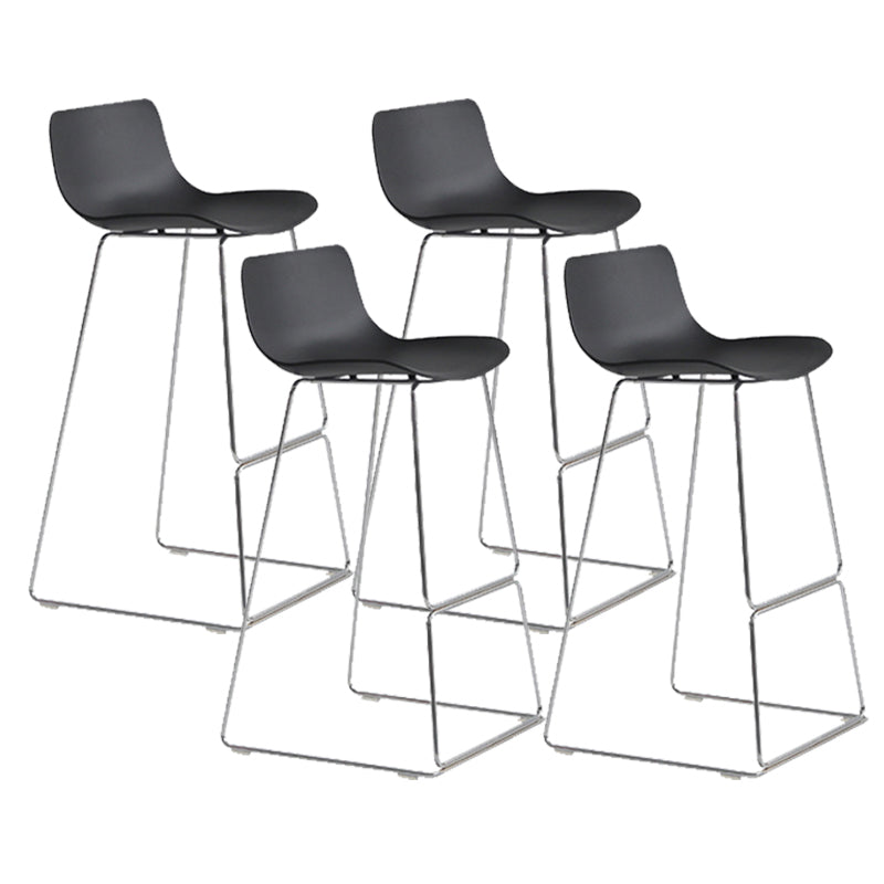 Scandinavian Armless Bar Stool Plastic and Steel Bar Stool for Living Room