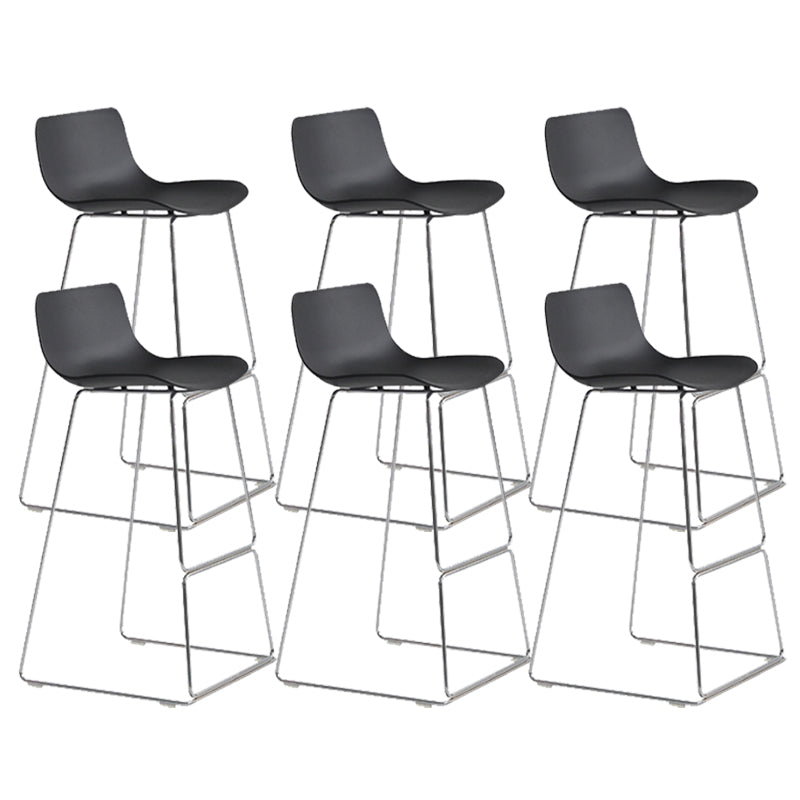 Scandinavian Armless Bar Stool Plastic and Steel Bar Stool for Living Room