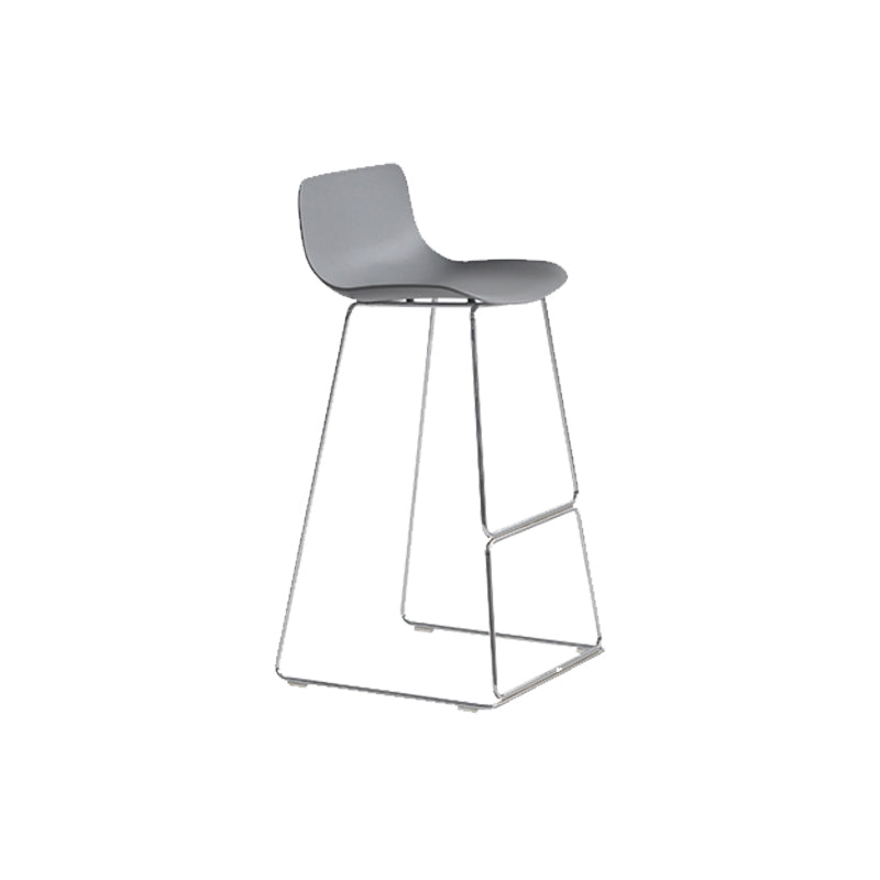 Scandinavian Armless Bar Stool Plastic and Steel Bar Stool for Living Room