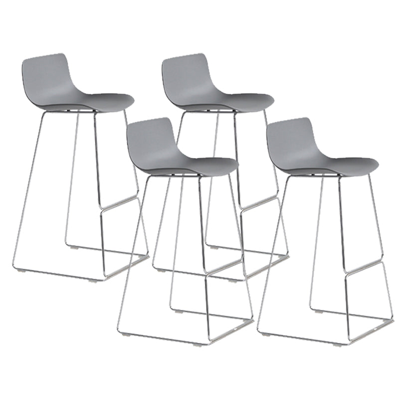 Scandinavian Armless Bar Stool Plastic and Steel Bar Stool for Living Room