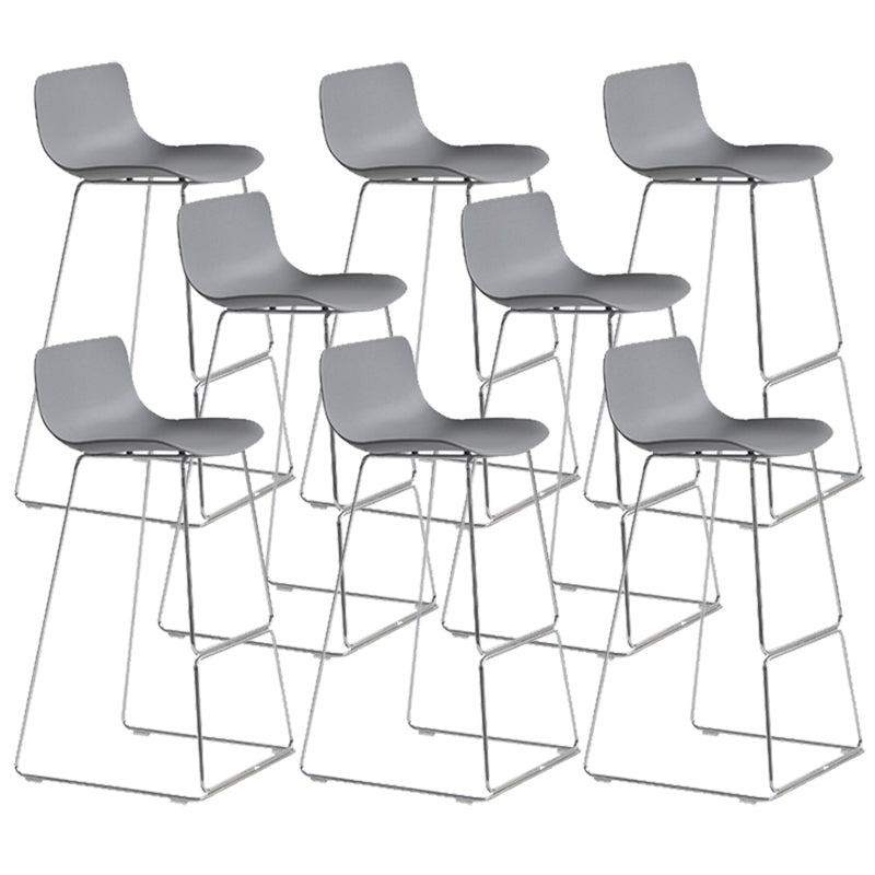 Scandinavian Armless Bar Stool Plastic and Steel Bar Stool for Living Room