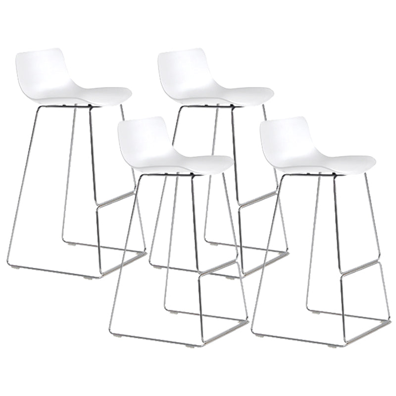 Scandinavian Armless Bar Stool Plastic and Steel Bar Stool for Living Room