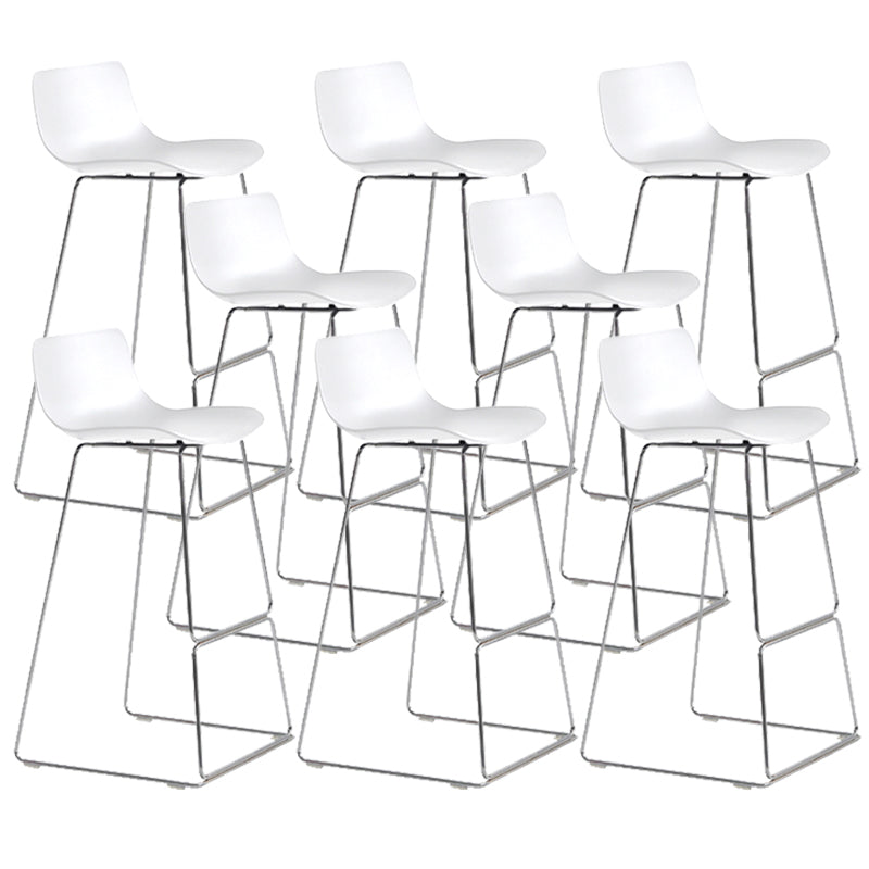 Scandinavian Armless Bar Stool Plastic and Steel Bar Stool for Living Room
