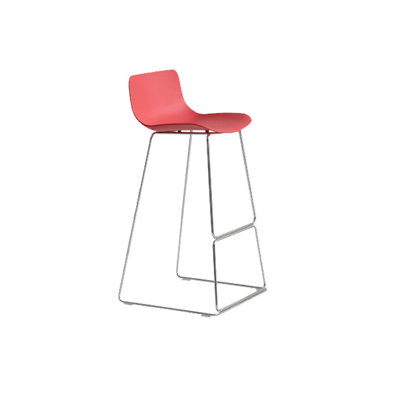 Scandinavian Armless Bar Stool Plastic and Steel Bar Stool for Living Room