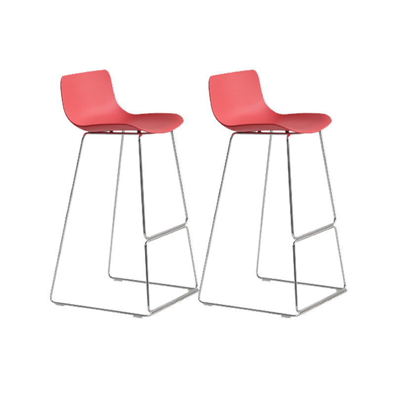 Scandinavian Armless Bar Stool Plastic and Steel Bar Stool for Living Room