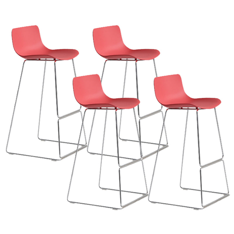 Scandinavian Armless Bar Stool Plastic and Steel Bar Stool for Living Room