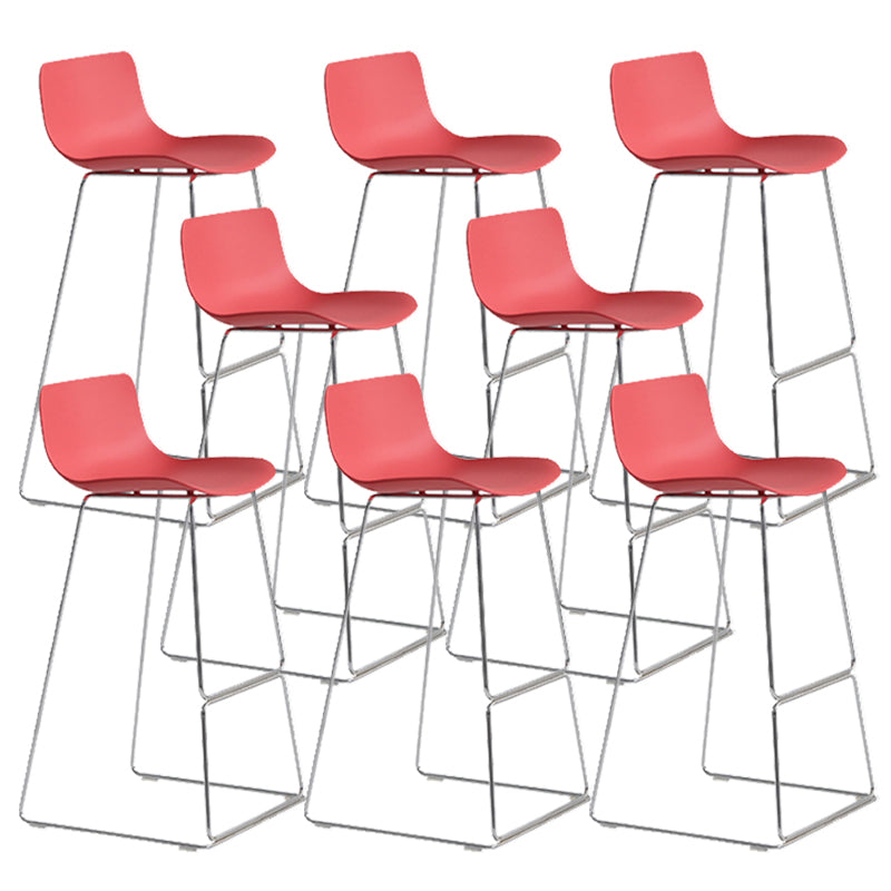 Scandinavian Armless Bar Stool Plastic and Steel Bar Stool for Living Room