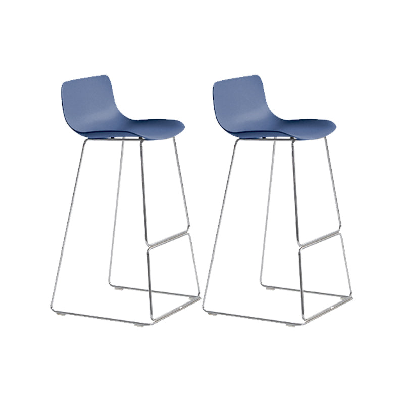 Scandinavian Armless Bar Stool Plastic and Steel Bar Stool for Living Room