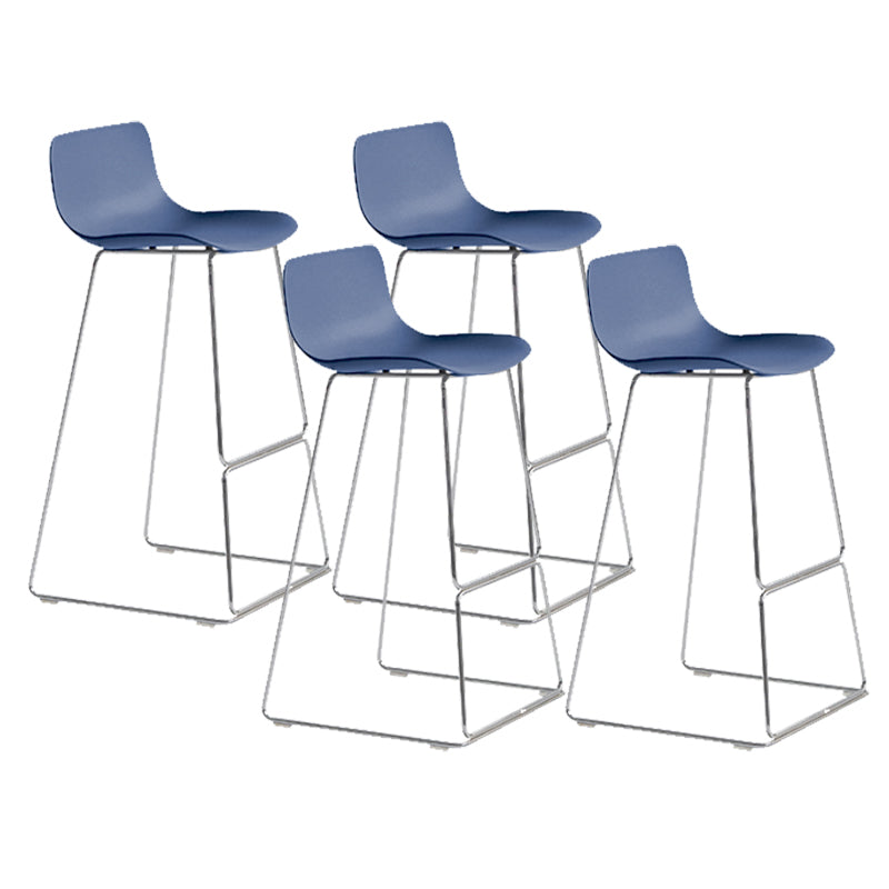 Scandinavian Armless Bar Stool Plastic and Steel Bar Stool for Living Room