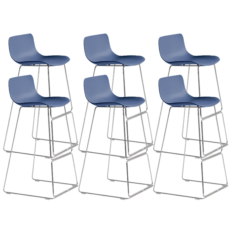 Scandinavian Armless Bar Stool Plastic and Steel Bar Stool for Living Room