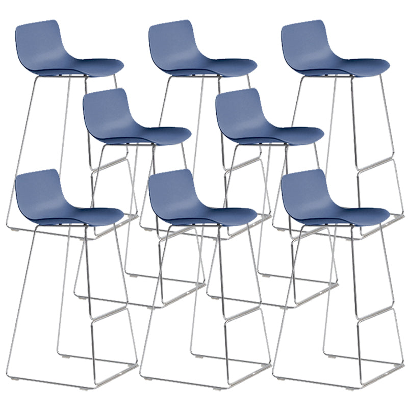 Scandinavian Armless Bar Stool Plastic and Steel Bar Stool for Living Room