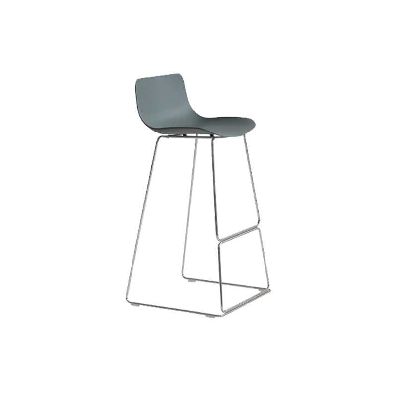 Scandinavian Armless Bar Stool Plastic and Steel Bar Stool for Living Room